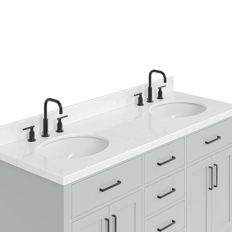Ariel T060DCQOVO Hepburn 60" Free Standing Double Basin Vanity Set