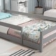 preview thumbnail 5 of 7, Twin Size Montessori Floor Bed with Fences, Wood Twin Kids Bed Frame