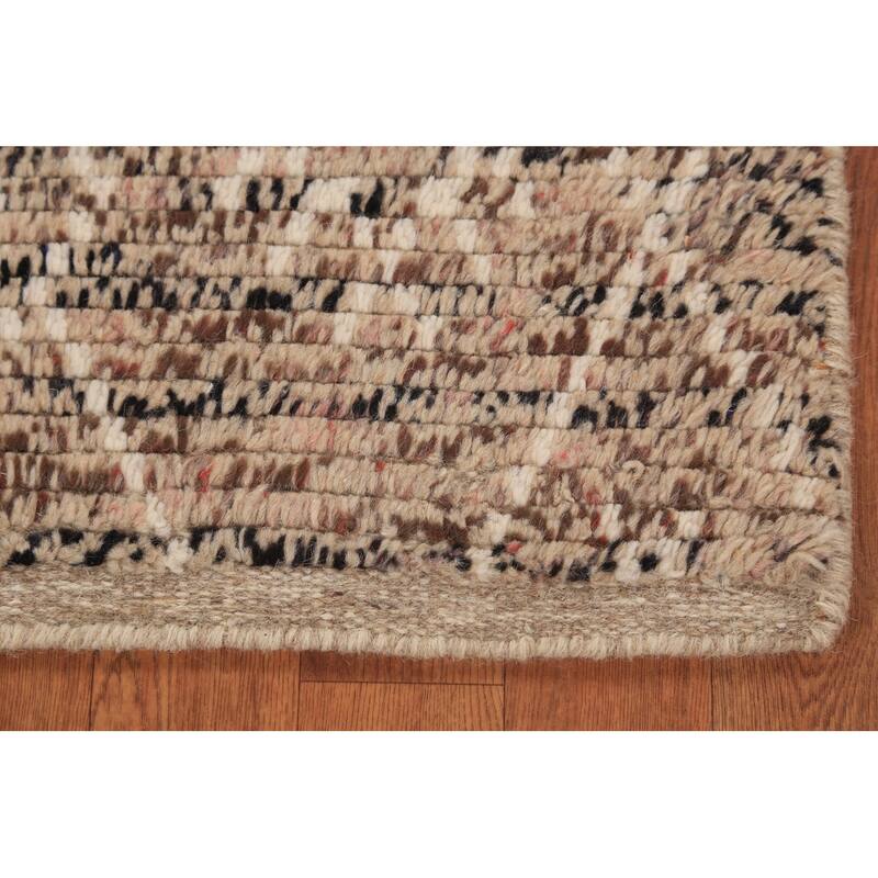 Moroccan Oriental Foyer Rug Handmade Beige Wool Carpet - 2'0"x 3'0"