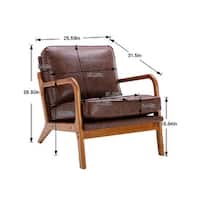 PU Leather Fabric Accent Chair Modern Lounge Armchair Reading Chairs ...