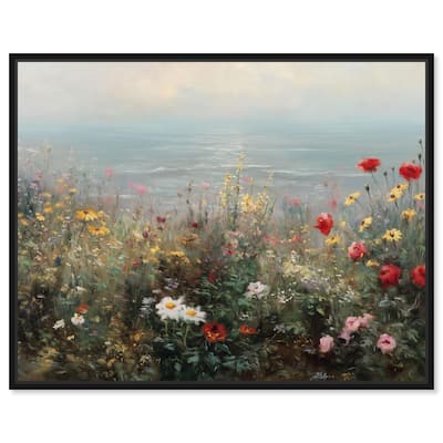 Misty Ocean Field I Canvas by Art Remedy