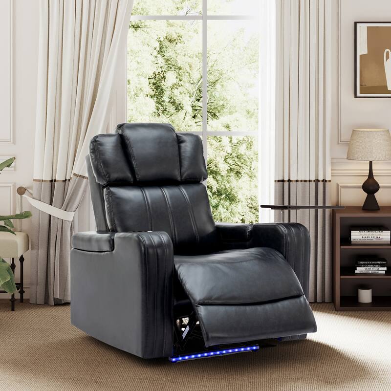 Power Recliner Individual Seat Home Theater Recliner with Cooling Cup Holder, Bluetooth Speaker, LED Lights, USB Ports