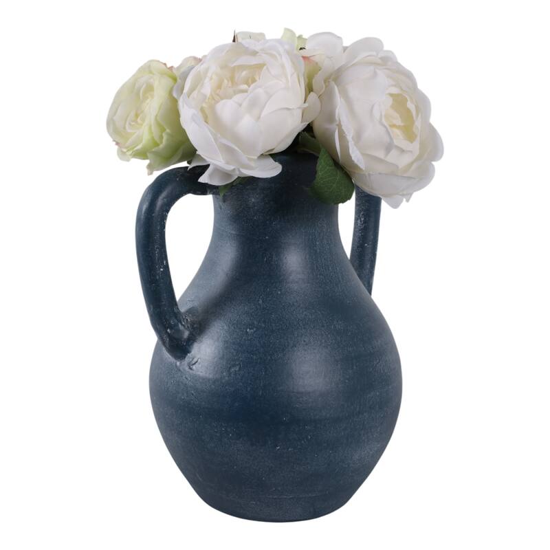 Terracotta Pottery Vase with Handles Rustic Artisan Decorative Accent
