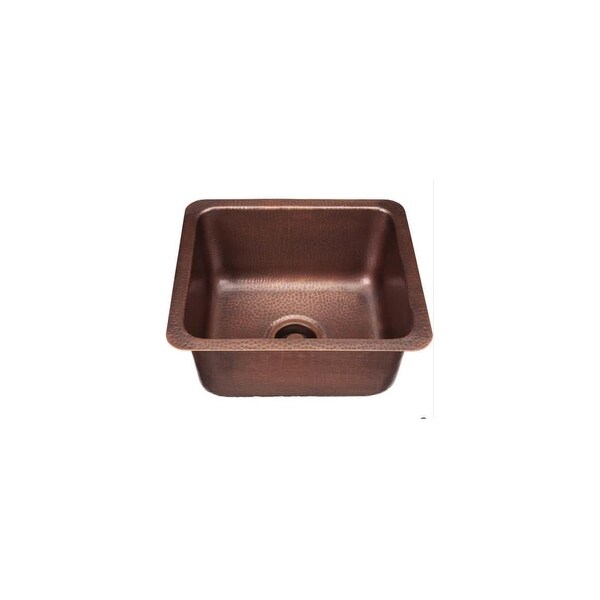 Signature Copper Bdc 171508 Prato 17 Single Basin Drop In Undermount Copper Bar Sink Medium Antique
