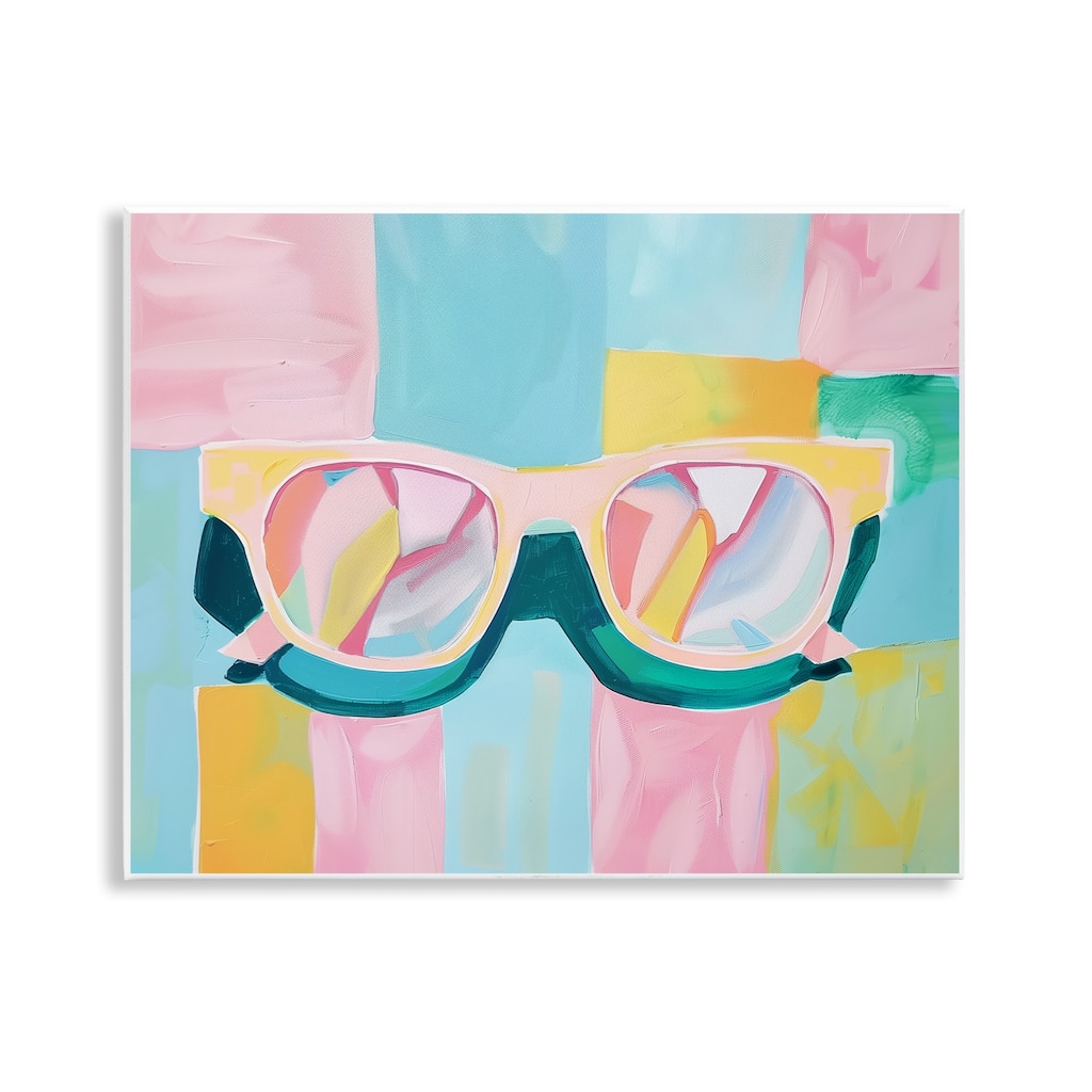 Stupell Blocked Pastels & Sunglasses Wall Plaque Art Design By Arlington Prints