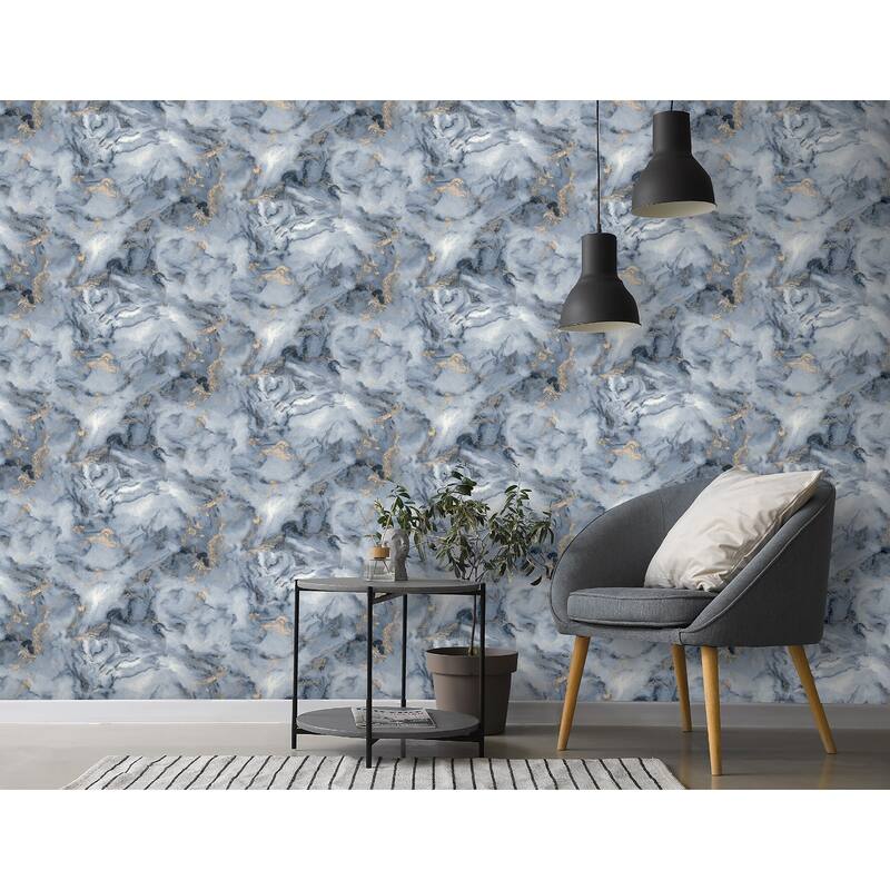 Arthouse Merrick Navy Marble Wallpaper