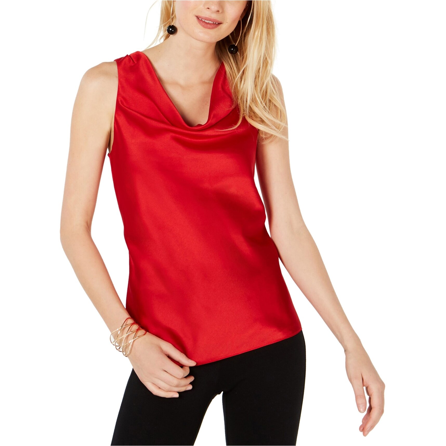 satin sleeveless shirt