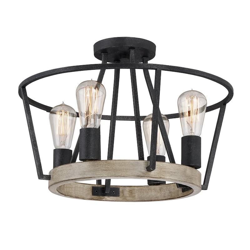 Brockton 4-Light Semi-Flush Mount in Grey Ash