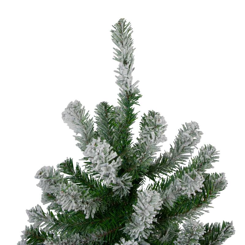 Set of 3 Slim Flocked Alpine Artificial Christmas Trees 6' - Unlit