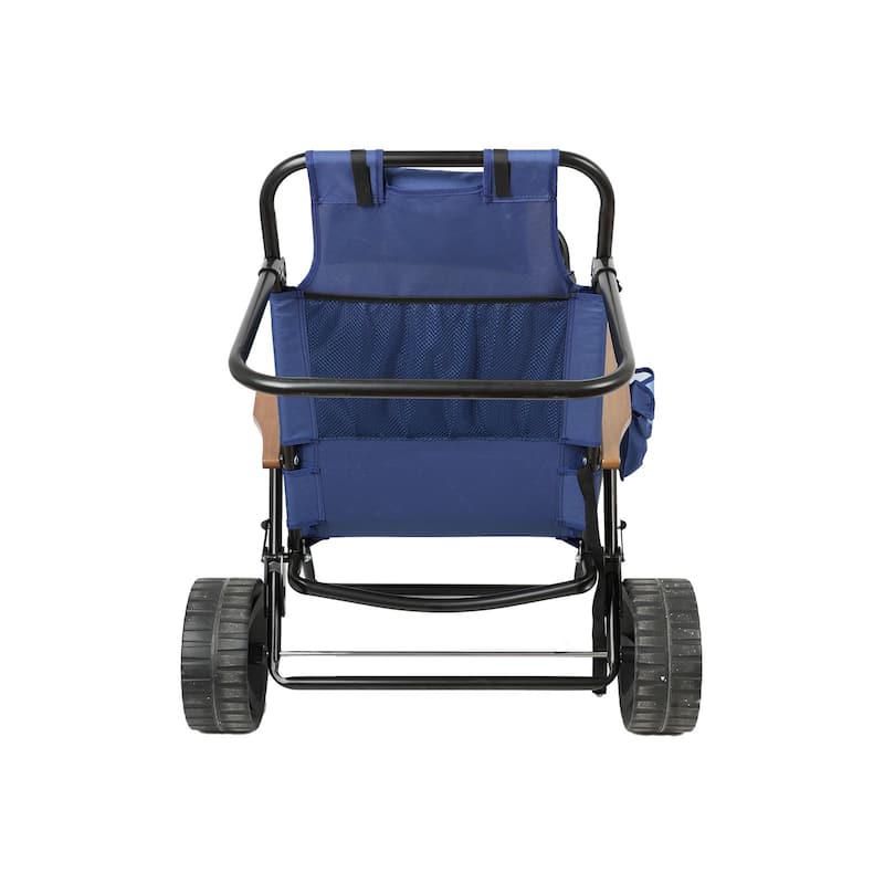 Beach Cart Chairs With Wheels 2 in 1 Foldable Beach Lounge Chair With Integrated Wagon Pull Cart Perfect for Backyard Pool