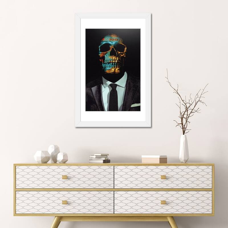 iCanvas "Suited Skull" by Jesse Johnson