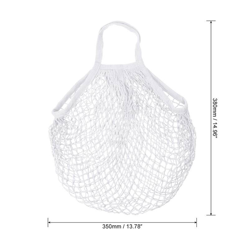 Cotton Mesh Bag, 15x13.8" Mesh Net String Grocery Bags, 2Pcs