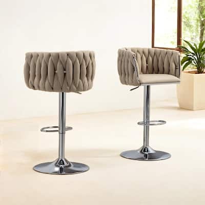 Set of 2 Adjustable Swivel Bar Stools