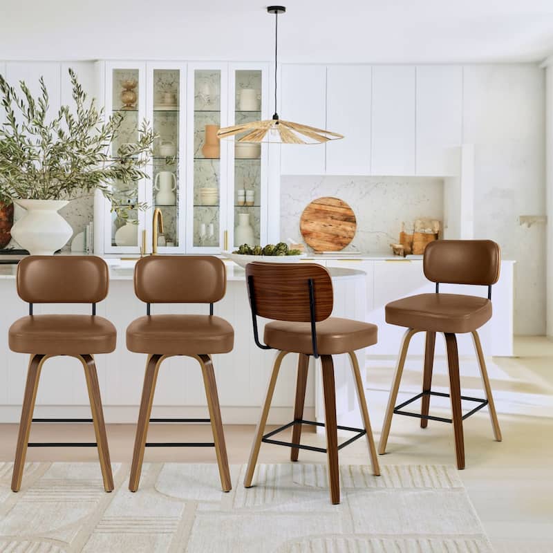 26"/29" Swivel Bar Stools/ Counter Stools with Bentwood Legs