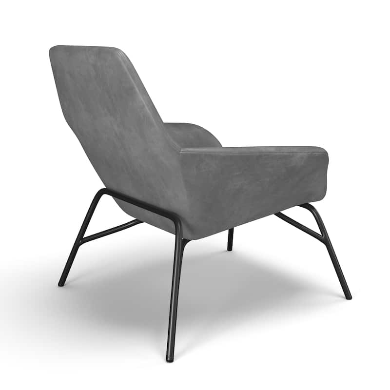 Elmira Vegan Leather Accent Chair - Black Vegan Leather