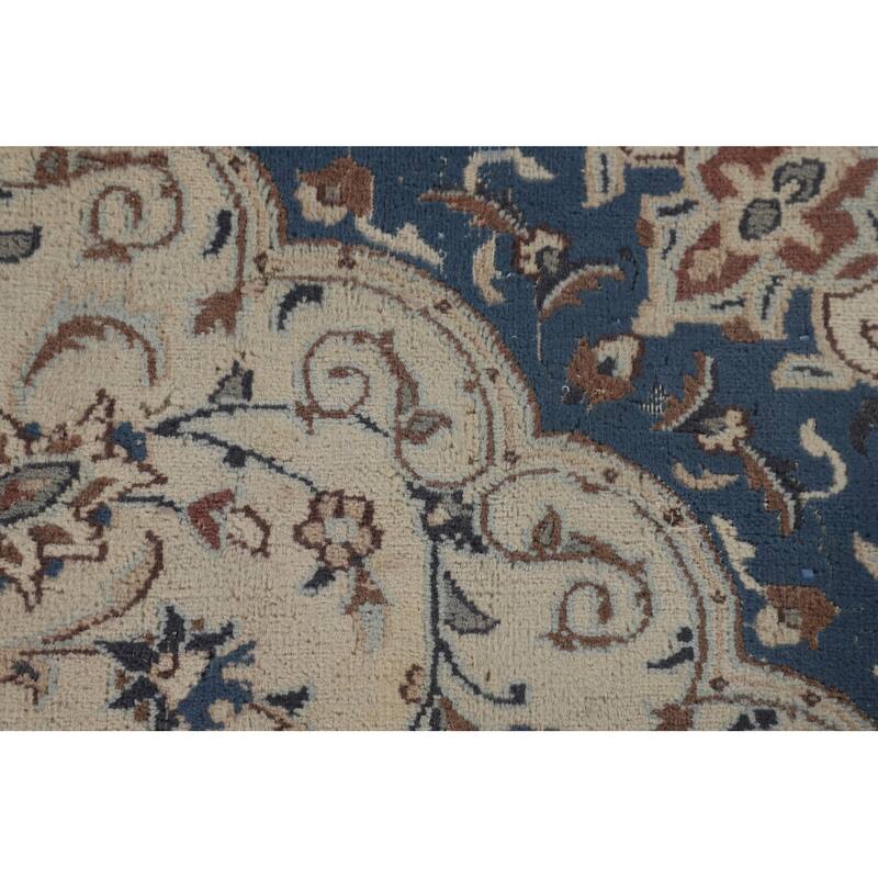 Traditional Nain Persian Vintage Rug Handmade Wool Carpet - 6'4"x 9'7"
