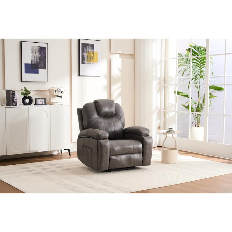 Power Lift Recliner Chair with Massage and Heat for Elderly,Heavy Duty and Safety Motion Reclining Mechanism with USB Ports - Grey