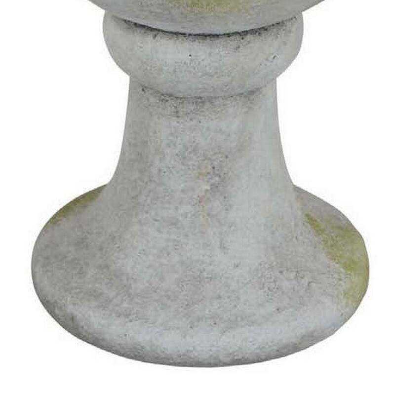 Ivina Bird Feeder Bird Bath, Gray and Green, Decorative, 12 Inch