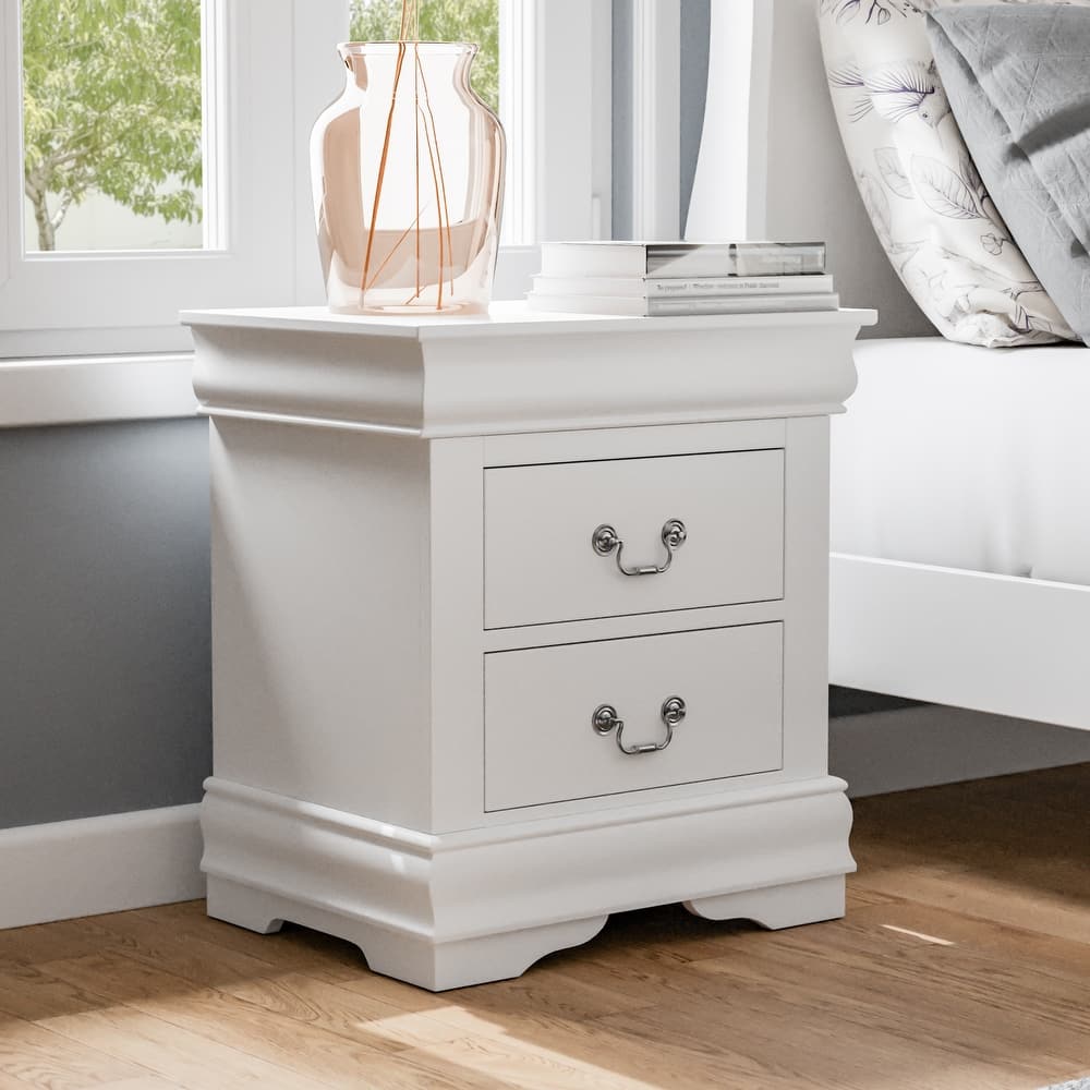 Furniture of America Mayday Traditional Solid Wood 2-Drawer Nightstand