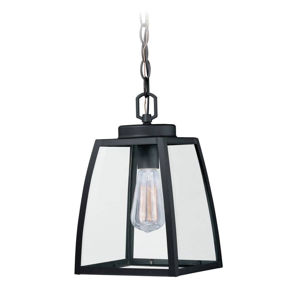 Granville 1 Light Bronze Outdoor Lantern Pendant Clear Glass - 8-in W x 13-in H x 8-in D