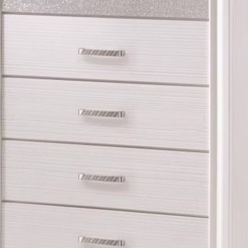 Wooden Drawer Chest with Hidden Jewelry Tray, White