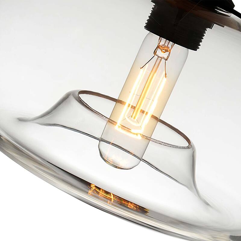 3-Light Modern Glass Cluster Pendant Light with Clear Glass Globe for Kitchen Island Dining/ Living Room