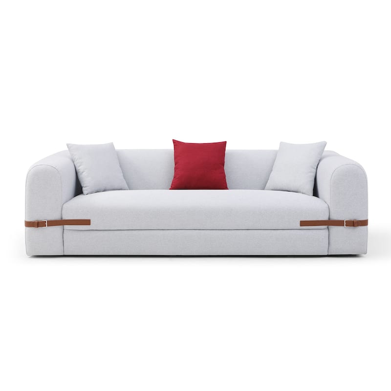 3-Seater Upholstered Sofa Mutiple Color Loveseat Couch with Pillows