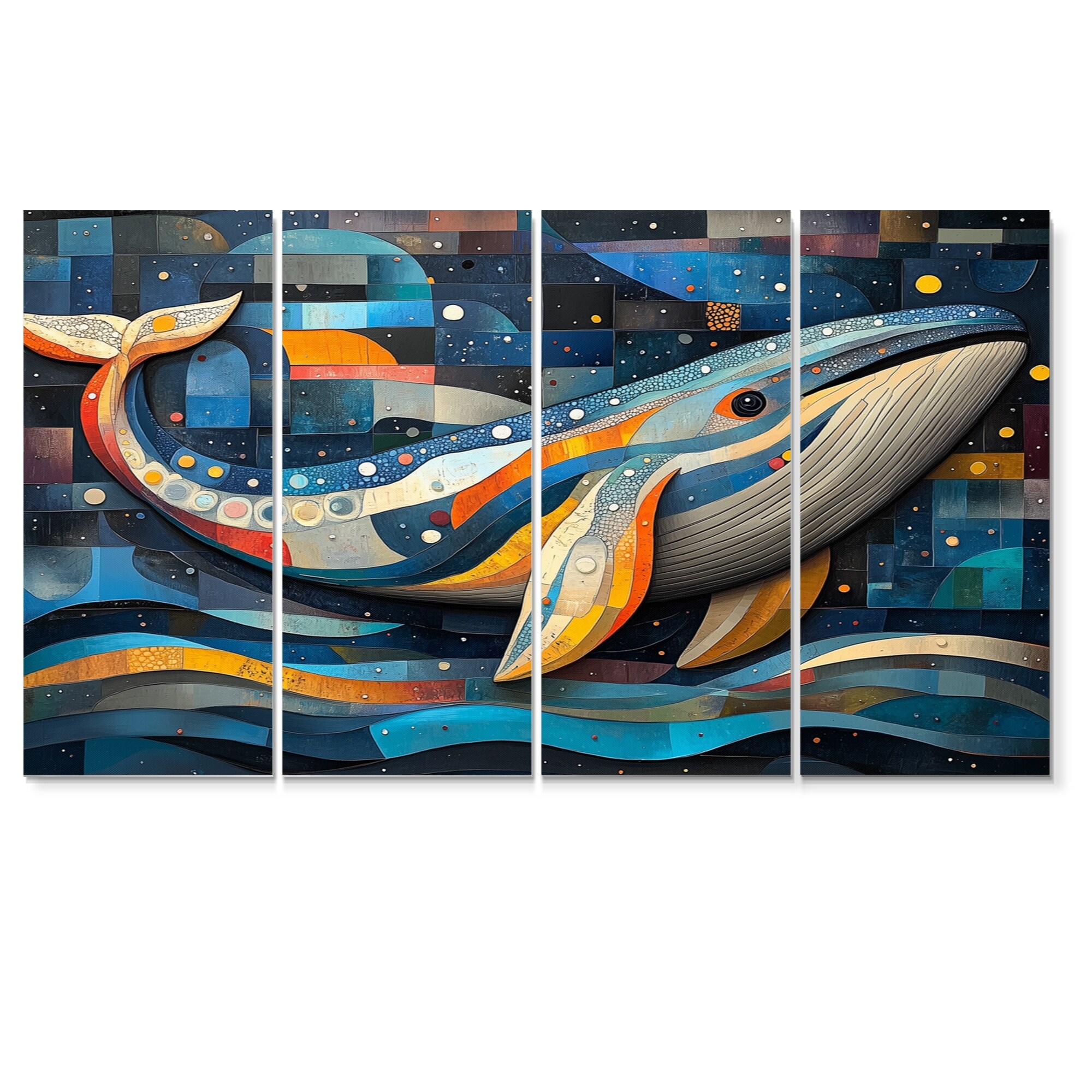 Designart - Inuit Whale In Blue And Yellow Tones I - Whale Canvas Wall Art  Set - Oversized Traditional Wall Decor Set - Bed Bath \u0026 Beyond - 42799939, image size:2000x2000