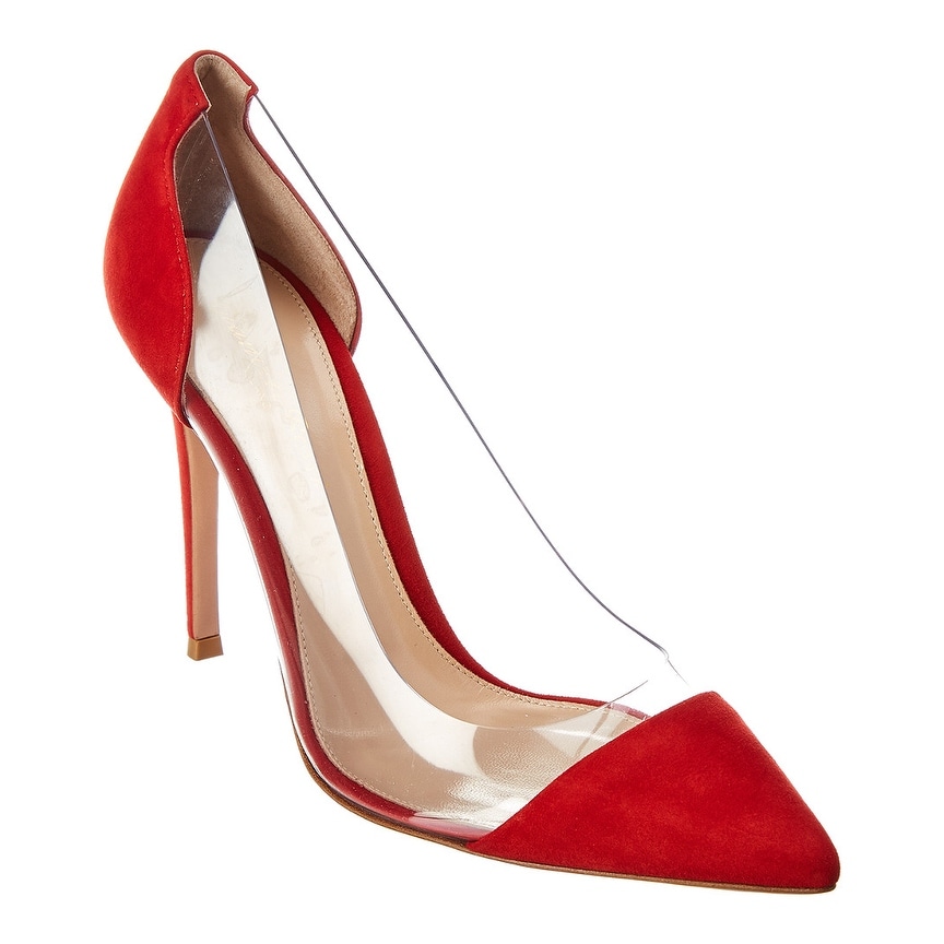 gianvito rossi red plexi pumps