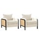 preview thumbnail 2 of 13, Abeline 32.75"W Coastal-Style Upholstered Armchair with Solid Wood Legs and Cushions Set of 2 by HULALA HOME
