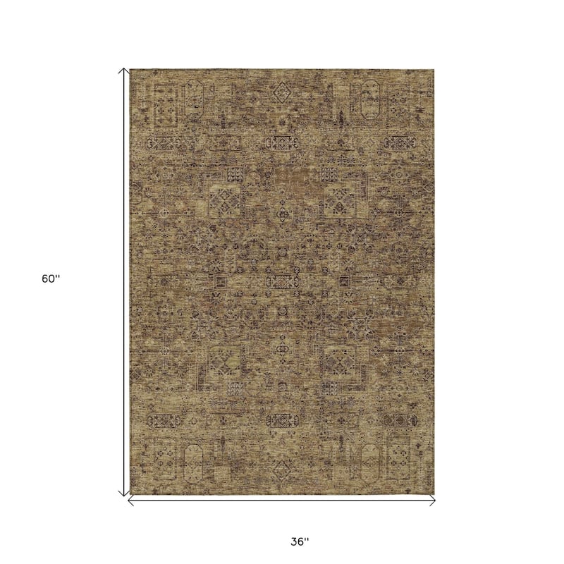 HomeRoots Floral Transitional Rectangle Outdoor Rug