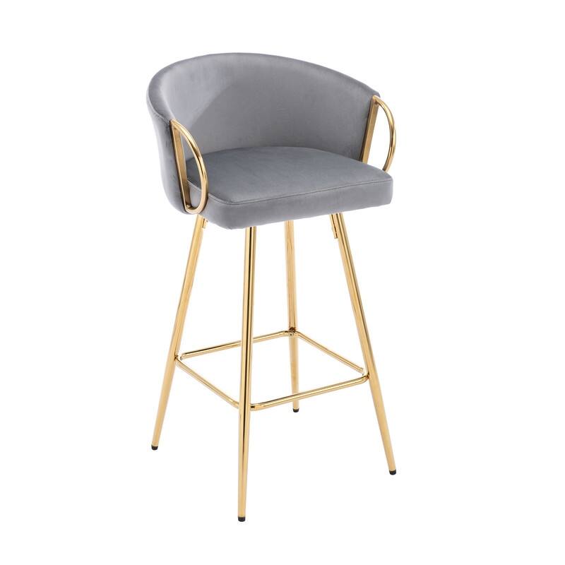 30'' Bar Stools with Chrome Footrest and Base Set of 2