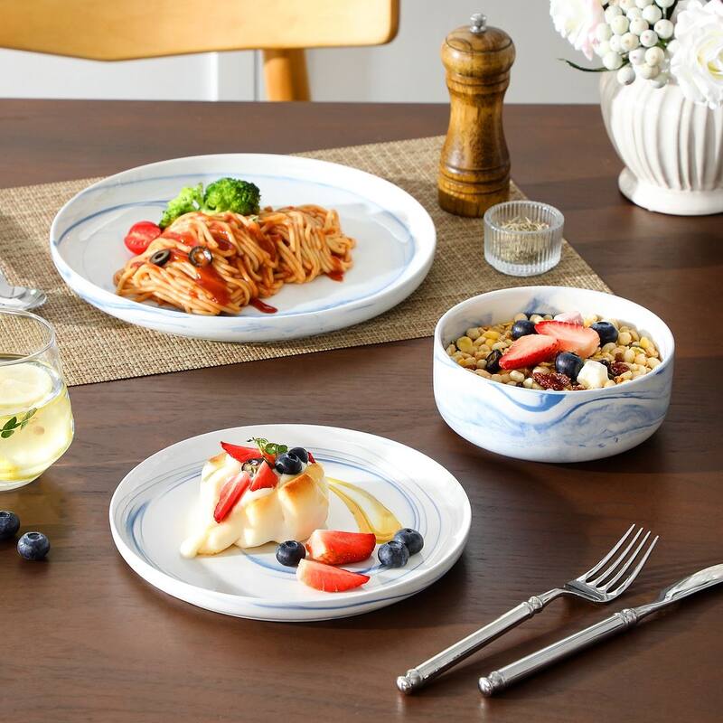 MALACASA LUNA 12-piece Porcelain Dinnerware Set (Service for 4)