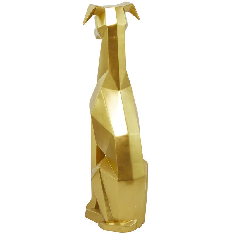 Polystone Dog Cubist Decorative Sculpture - Black, Gold, Silver - Roche River Decor