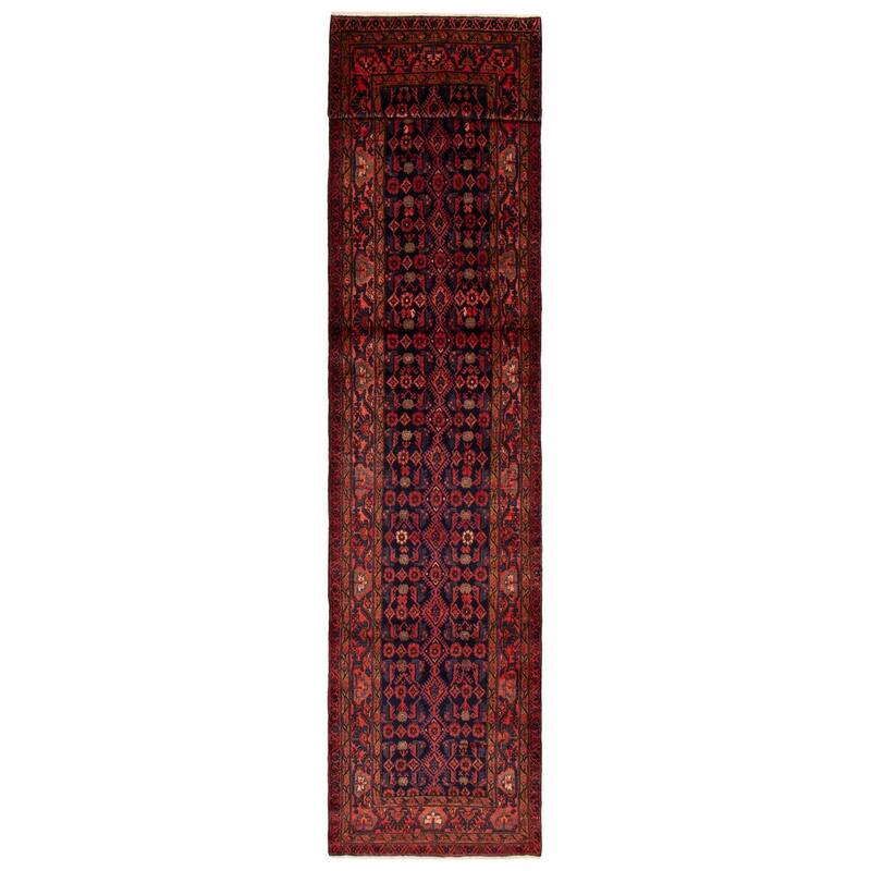 ECARPETGALLERY Hand-knotted Andelz Navy Wool Rug - 3'5 x 17'1 - Dark Navy - 3'5 x 17'1