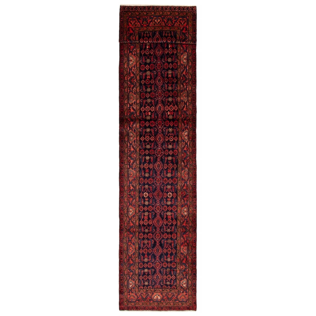 ECARPETGALLERY Hand-knotted Andelz Navy Wool Rug - 3'5 x 17'1