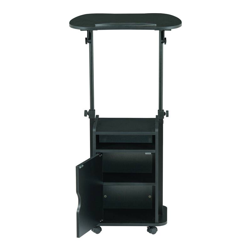 Rolling Laptop Cart Sit-to-Stand with Adjustable Height & Storage