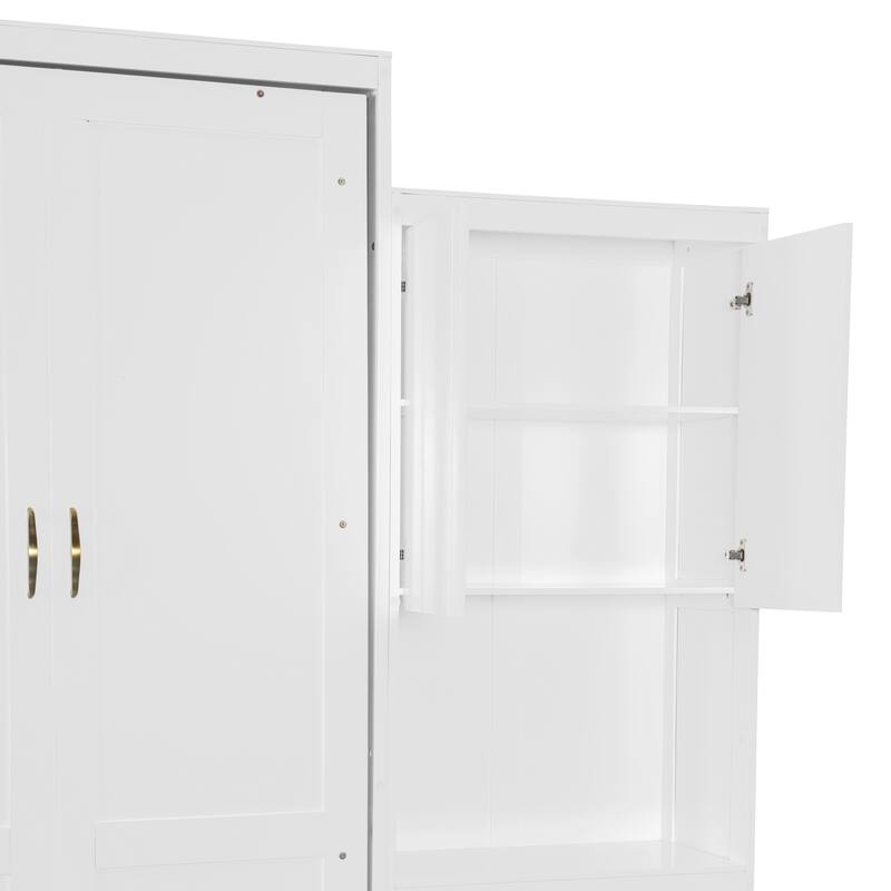 Space-Saving Queen Murphy Bed with Desk, Vanity, and Cabinets