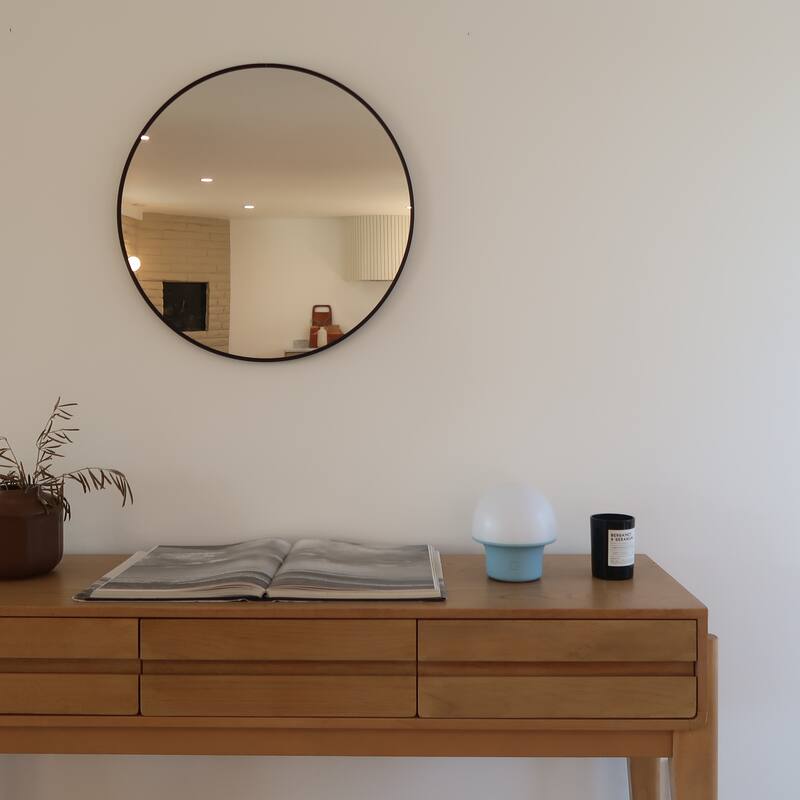 Portobello 6.6 in Matte Blue Modern Portable Indoor/Outdoor Integrated LED Bedside Table Lamp with Built-In Dimmer