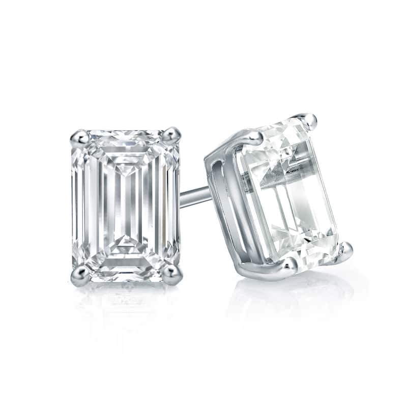 Auriya Lab Grown Oval 4-Prong Diamond Stud Earrings 2.00 to 10.00 ct. tw. Push-Back (D-E VVS)