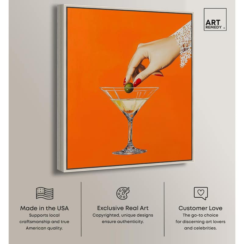 Orange Zest Martini Canvas by Art Remedy