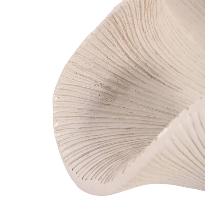 Resin Decorative Bowl Textured Wavy Sculptural Design - 17" White - 16.75" x 11.75" x 6.25"