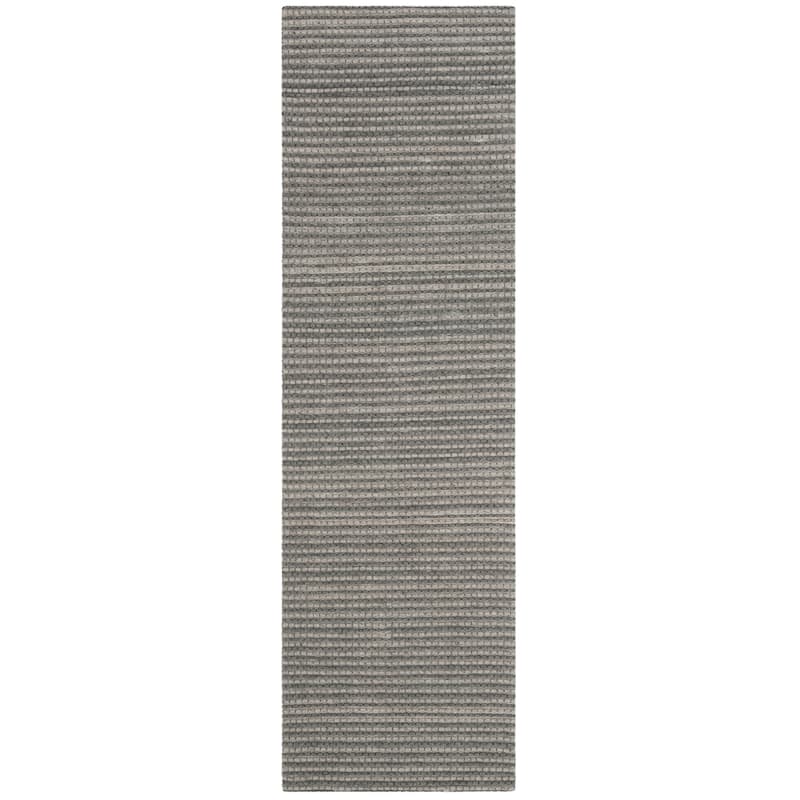 SAFAVIEH Handmade Natura Gerrita Wool Area Rug - 2'3" x 8' Runner - Dark Grey