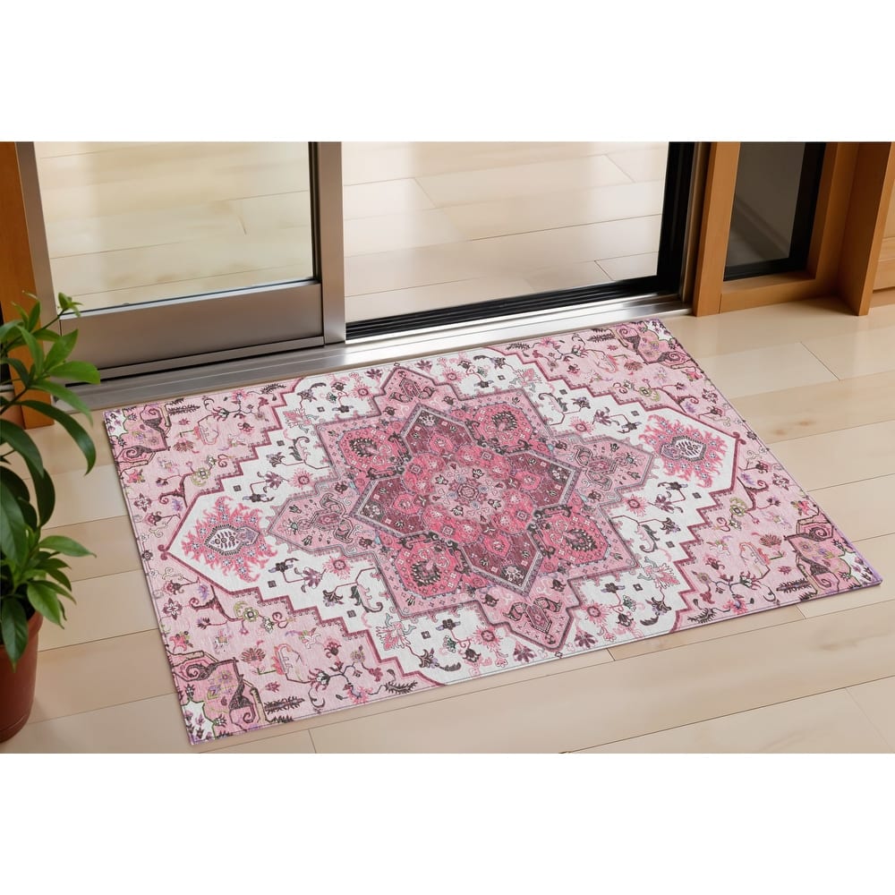 HomeRoots Oriental Traditional Rectangle Outdoor Rug