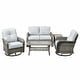 preview thumbnail 6 of 38, HOOOWOOO 5-piece Grey Wicker Chat Set Patio Conversation Set with Swivel Chairs