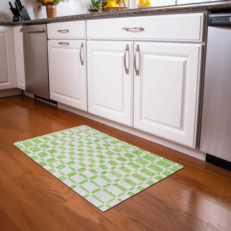 Premium Washable Super Soft Modern Hope Mayfield Rug - Lime - 1'8" x 2'6"