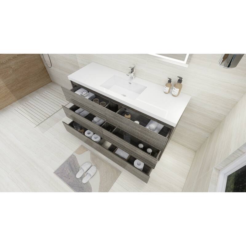 Aron 60'' Freestanding Vanity with Single Reinforced Acrylic Sink