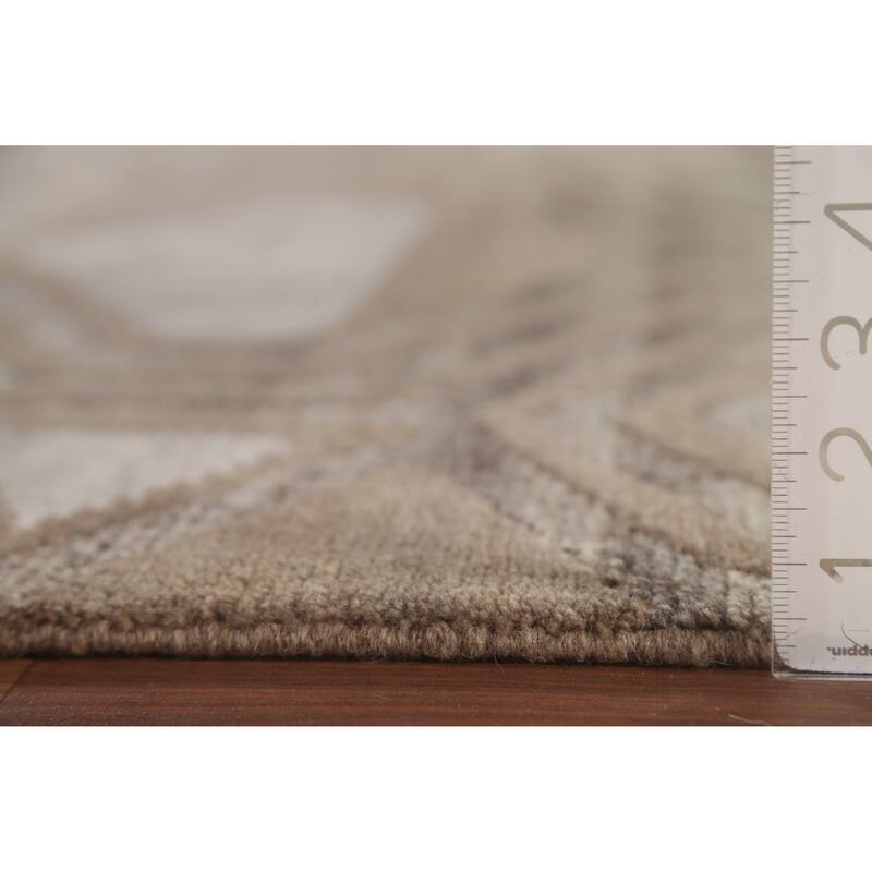 Contemporary / Modern Area Rug Handmade Wool Carpet - 9'2" x 11'8"