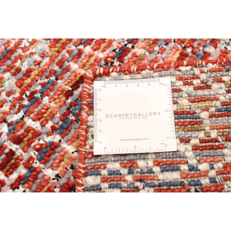 ECARPETGALLERY Hand-knotted Silk Shadow Red Silk, Wool Rug - 2' 11" x 19' 3"