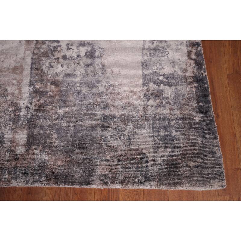 All-Over Abstract Indian Area Rug Handmade Wool Carpet - 8'0"x 10'2"